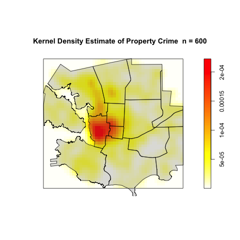 Best Kernel Density Estimate of Property Crime.